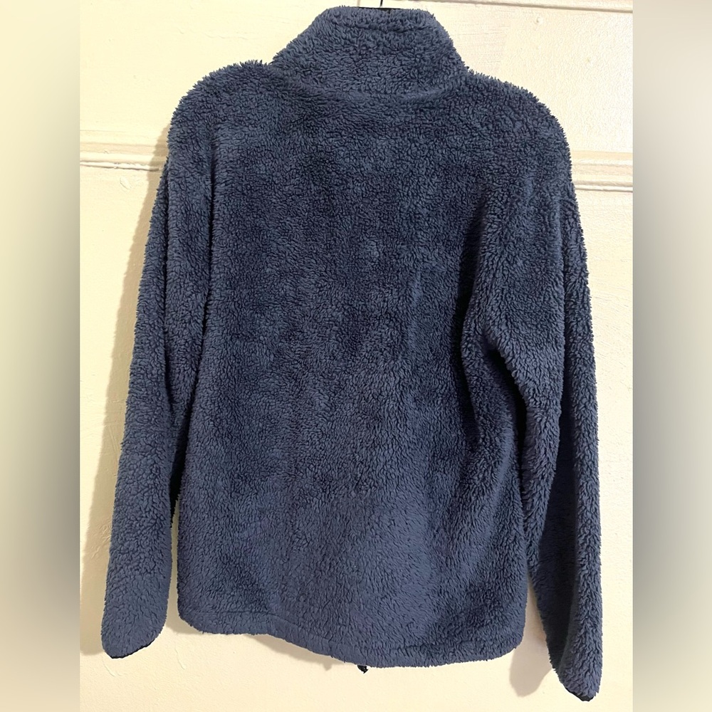 PINK Victoria's Secret Teddy Half Zip Blue Fleece Pullover Sweatshirt - Picture 2 of 7